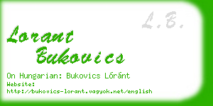 lorant bukovics business card