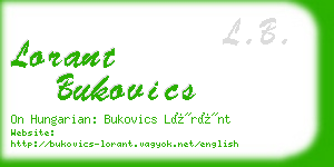 lorant bukovics business card